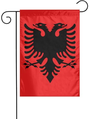 YYHWHJDE Albanische Flagge, Bild, Vierjahreszeiten, Gartenflagge, Hofdekoration, 30,5 x 45,7 cm