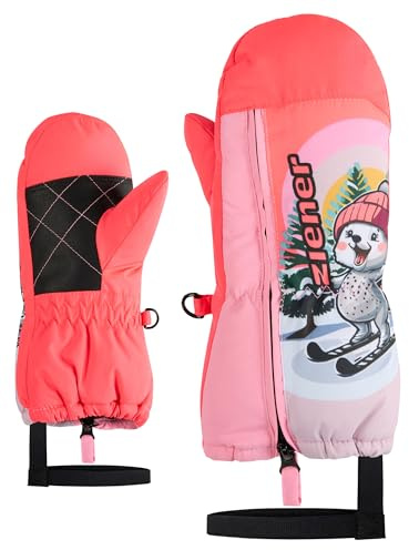 Ziener Kleinkind Leon-Z Ski-Fäustling/Wintersport | Wind-, wasserabweisend, Langer Zipper, neon pink, 2,5