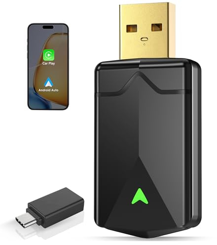 Wireless CarPlay Adapter UK – Android Auto Wireless Adapter, 5.8GHz Wi-Fi Plug & Play,Mini and Stable iOS 10+/Android 10+, Fast Auto-Connect for Cars 2016+.(1 Pcs)
