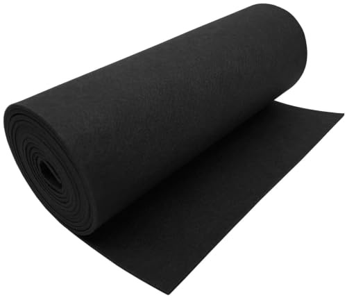 ZKAILCF Filzmatten zum Zuschneiden Filzstoff Meterware 3mm Filzrolle Filzstoff Schwarz 300cm x 30cm Taschenfilz für DIY Filzunterlage Patchwork Aufbewahrungstasche Nähen Basteln Handwerken