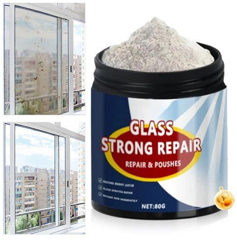 Repborttagare av glas – 80 g reparation fönsterbeläggningspulver, repborttagare för bil | för klocka glasögon strålkastare metall duschlins spegel