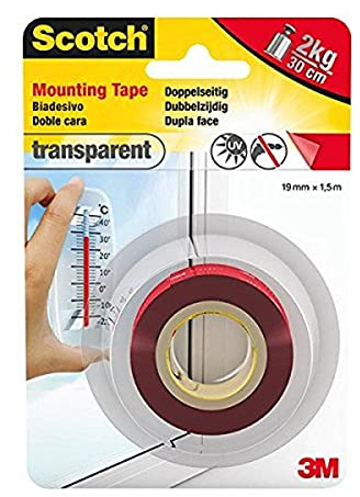 Scotch Nastro Biadesivo Permanente per Montaggio Extra-Forte, 19 mm x 5 m, Trasparente