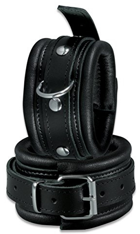 BDSM Bondage Leder Fußfesseln, gepolstert, schwarz | Top Qualität aus echtem Leder, super weiche Fuß Fesseln, gepolsterte Fußfessel