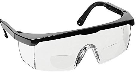 voltX 'Classic' Gafas de Seguridad Bifocales (Transparentes +1,50 dioptría), incluye cordón con tope regulable + Lente UV400 con recubrimiento antivaho