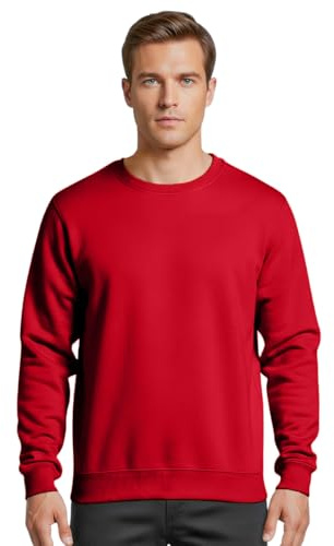 Star and Stripes Medium RED Crew Neck Cotton Sweatshirts Durable Jumpers Unisex Fitting Medium