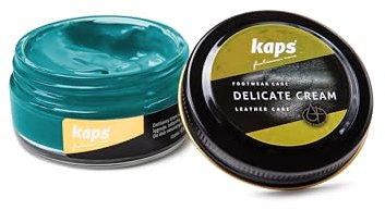 Kaps Schuhcreme für Glattes und Genarbtes Leder - Schuhpflege - Delicate Cream (165 - Türkis - Turquoise)