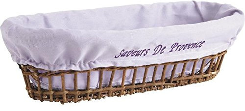 AUBRY GASPARD Corbeille à Pain Rustique en Osier Brut, 38 x 16 x 10 cm, Saveurs De Provence