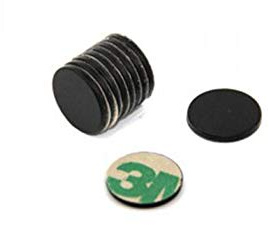 Adhesivo N42 Magnet Epoxi Negro Para Artes, Manualidades, Fabricación de Modelos, Bricolaje, Pasatiempos, Oficina Y Hogar - 15mm de Diámetro x 1mm - 1.1kg - Norte - Paquete de 10