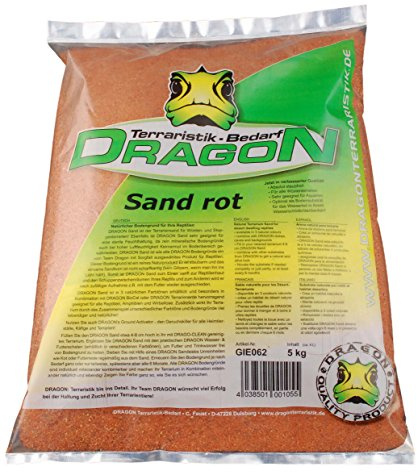 Dragon Terrariensand Farbe Rot - staubfrei - auch für Aquarien geeignet 5Kg