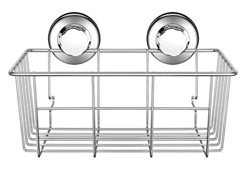 iPEGTOP Strong Suction Cups Deep Shower Caddy Bath Shelf Rust-Free Stainless Steel Basket Shampoo Conditioner Holder for Bathroom Kitchen Tidy Organizer
