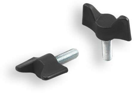 OL 2 St. Flügelschrauben Kunststoff mit Gewindebolzen aus Stahl, Gewindebolzen M 4x50 mm