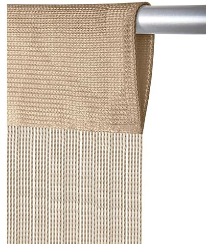 Arsvita - Tenda a fili con passante per bastone (140 x 250 cm, beige/crema)