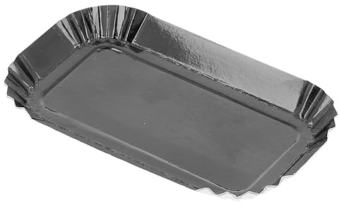 García de Pou 100 Unités - Mini Plateaux 325 g/m2, 4 x 8 cm Noir Carton