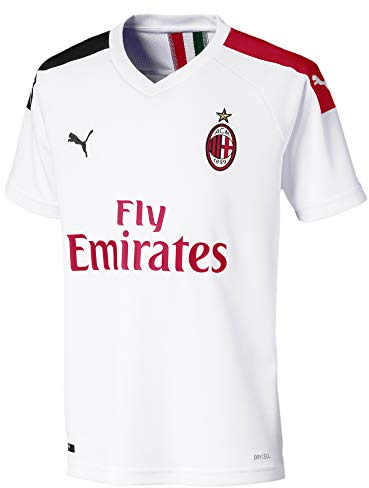 Puma ACM AWAY Shirt Replica SS KIDS WITH Sponsor Logo Jersey, White-Tango Red, 140