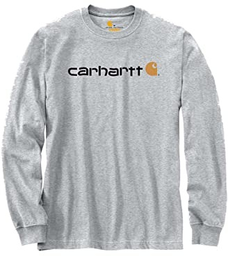 Carhartt herr Långärmad arbetskläder signatur grafisk T-shirt - kärnlogotyp T-tröja (1-pack)