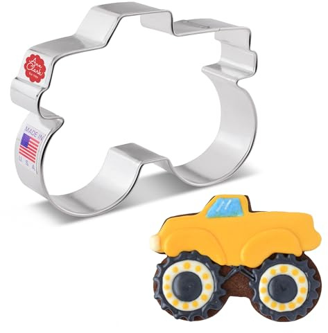 Ann Clark Monster Truck Cookie Cutter, 10.2 cm Made in USA | A Perfectly Large Size and Shape from America's Largest Cookie Cutter Maker, Food-Safe American Steel