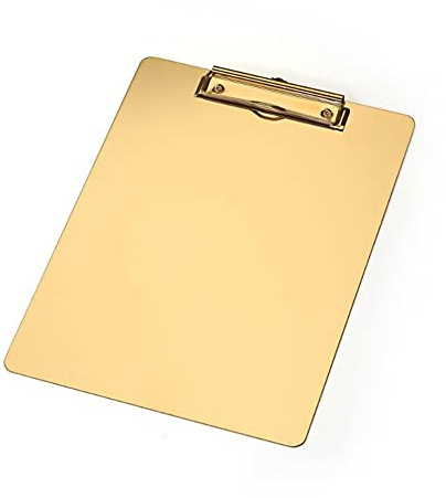 Porte-bloc de luxe en acier inoxydable plaqué or, format A4/A5/A6, bloc-note juridique de bureau, porte-documents, menu, bloc-notes, cadeaux pour le personnel et étudiant - 1 lot