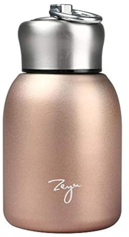 Small Vacuum Insulated Water Bottle Mini Thermal Water Bottle Leak-Proof Vacuum Drink Bottle for Home, Outdoors, Travel, Sports, 280ML (Rose Gold Color)