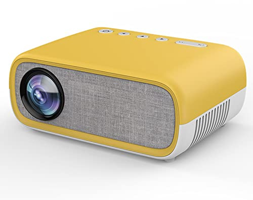 Proiettore Portatile 1080P HD Proiettore Di Film Home &Outdoor Videoproiettore Mini LED Home Compatibile Interfaccia AV,Interfaccia ADMI,Interfaccia USB,Interfaccia Per Cuffie,Ecc,Giallo