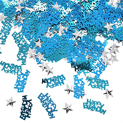 30g Birthday Confetti, Glitter Confetti Sprinkles for Birthday Party Table Scatters Decoration, Table Scatter Confettis Birthday Decorations Metallic Foil Confettis Birthday Party Accessories (Blue)