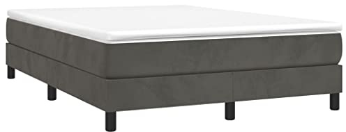 vidaXL Boxspring-sängram mörkgrå 140x190 cm sammet