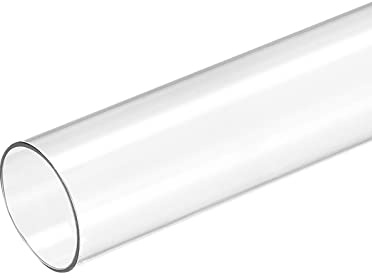 sourcing map Kunststoffrohr, starr, Polycarbonat, rund, transparent, 26 mm Innendurchmesser, 28 mm Außendurchmesser, 425 mm, hohe Stoßfestigkeit für Beleuchtung, Modelle, Wasser-Sanitärarbeiten