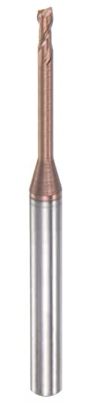 sourcing map VHM Schaftfräser 2 mm, 2 Zähne Klingenlänge 20 mm Titanbeschichtet-Beschichtung CNC Fräser für Edelstahl, Verbundwerkstoffe und Legierungen