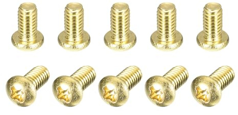 QUARKZMAN 36 Stück Messingschrauben Kreuzschlitz Messing Maschinenschrauben, M4x6mm Phillips Pan Head Befestigungsschrauben für Möbel, Büroausstattung, Elektronik