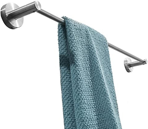 Handtuchstange Handtuchhalter Badezimmer Halter Badehandtuchhalter Kleiderbügel Edelstahl Gebürstet Freistehend Wandmontage Selbstklebend modern ohne Bohren mit Haken ablage Badzimmer Bad Kü