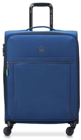DELSEY Paris x United Colors of Benetton – BE – Flexibler Kabinenkoffer 54 cm x 40 cm x 22 cm – 33 l – S, Blau (Jeans), Large, Trolley Case/Upright