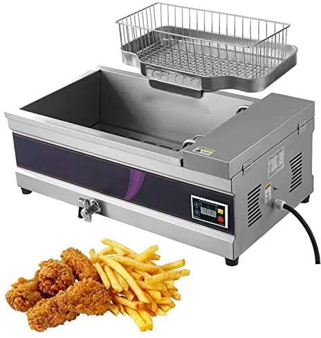 LAMEDOAT Friggitrice elettrica da 25 Litri, friggitrice di Grasso, Doppio Serbatoio Singolo, controsoffitto Commerciale, in Acciaio Inossidabile, friggitrice per Patatine Fritte, Coppa dell'olio 220-