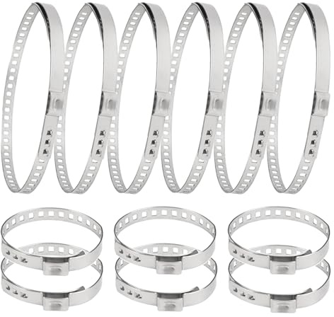 Tadpolez 12 Stück Edelstahl CV Schlauchschellen,Universal Achsmanschetten Schellen,Achsmanschetten Schellen Set,Achsmanschetten Schlauchklemmen Werkzeug,Für Abluftschlauch,Schläuchen,Rohren
