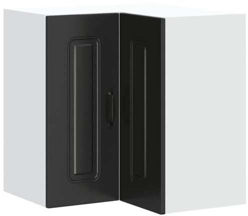 vidaXL Küchen-Eckhängeschrank Kalmar Schwarz Holzwerkstoff