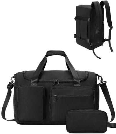 Sportsnew Reisetaschen für Damen und Herren 27L Handgepäck mit Wetbag und Kulturbeutel Wochenend-Übernachtungstasche mit Schuhfach Sporttasche Geeignet für Reisen Sport Fitness Schwimmen und Camping
