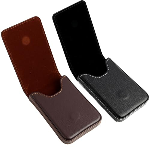 2 Soportes para Tarjetas de Visita, Cartera de Piel sintética para Tarjetas de Visita, Estuche con Cierre Magnético, Capacidad de 20-25 Tarjetas, Ideal para Tarjetas de Crédito e Identificación