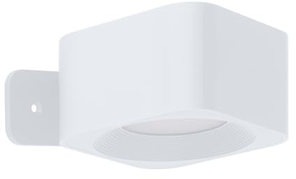 EGLO LED Wandleuchte innen Muraglie, Akku Wandlampe mit Wandhalterung | kabelloser Wandstrahler touch dimmbar, aufladbar per USB, eckig, Kunststoff in weiß, warmweiß - kaltweiß