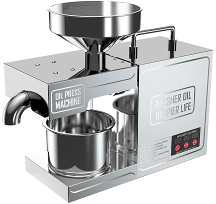 Oil Press Machine 820W Cold/Hot Press Automatic Oil Extractor Organic Oil Expeller Stainless Steel Oil Press Machine for Home Commercial