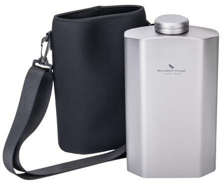 Boundless Voyage 2500ML Titan Wasserflasche Metall Trinkflasche | Große Kapazität Sport Wasserflasche mit schwarzer Tragetasche für Radfahren, Camping, Laufen