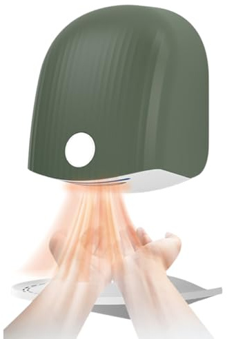 Asciugamani Elettrico Commerciale, Riscaldamento A Induzione da 1200 W, Filtro Hepa, Asciugamani Elettrico con Riduzione del Rumore, Protezione Automatica dal Surriscaldamento (Green)