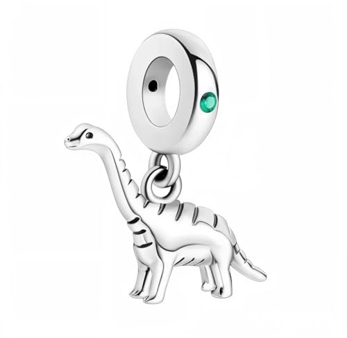 Charm Dinosaure Brachiosaurus en Argent Sterling 925 – Bijou Fantaisie Original Préhistorique – Compatible Bracelets Européens – Cadeau Unique pour Femme et Fille
