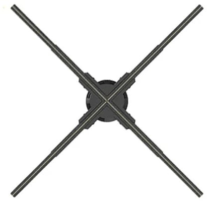 Ologramma 3D Ventilatore Proiettore Display Pubblicitario Luci LED Insegna Luminosa Lettore Olografico Supporto Immagini Video Attira Pubblico(60cmU 1184LED)