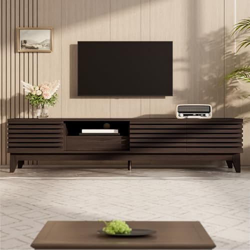 Merax Meuble TV 170 cm avec 3 Portes et 1 Tiroir, Lowboard Vintage Bois pour Salon, TV Ständer Design Unique avec Rangement et Ouvertures pour Câbles