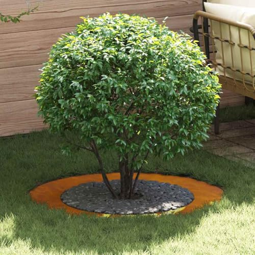 Frdhee Outdoor Planter, Flat Tree Ring, Brown, Diameter 60 / 90 cm, Weatherproof Steel for Garden, Patio, Balcony and Living Rooms
