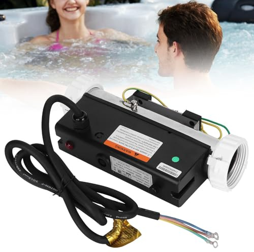SICWEDIM Pool Heater, 1~3 KW Electric Water Heating Thermostat, Hot Tub Water Heater, IPX5 SPA/Swimming Pool Heaters for Above Ground Pools, Inground Pools and Bathtub (2KW)