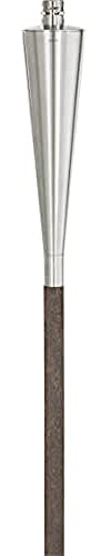 blomus -ORCHOS- Gartenfackel aus Hartholz / Edelstahl, 300 ml Fassungsvermögen, lange Brenndauer, Lampenöl, Outdoor, exklusives Gartenaccessoire (H / B / T: 151,5 x 7 x 7 cm, Edelstahl / Braun, 65007)