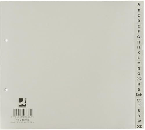Q – Connect – kf01808 registro – A – Z, PP, sin Índice, A4, 21 cm de altura, 24 hojas, Gris