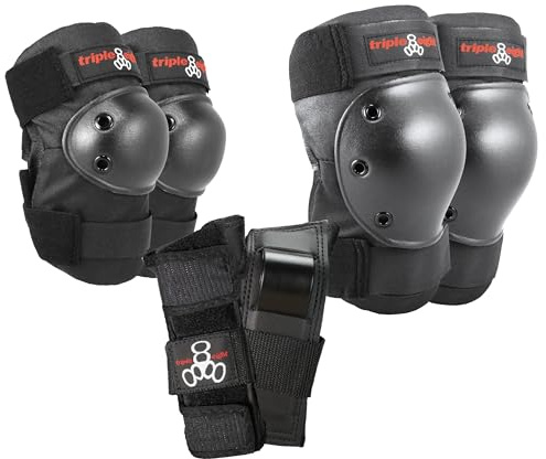 Triple 8 Knie und Ellbogenschutz Park 3 Pack Knieschutz, Schwarz, XS