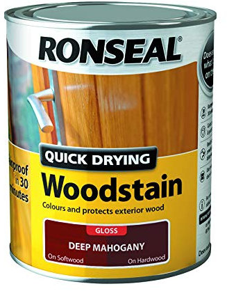 Ronseal Quick Drying Woodstain Deep Mahogany Satin 750ml