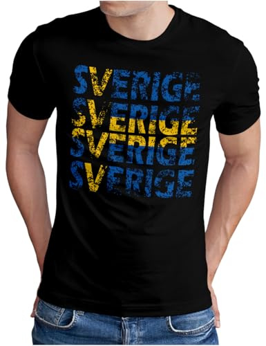 OM3 Sverige T-shirt fotboll World Cup Soccer fanshirt sporttröja storlek S–5XL svart L