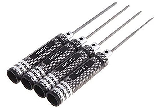 Xrten 4 Piezas de 1.5mm/2mm/2,5 mm/3.0mm Hexagonal Tornillo Conductor Juego de Herramientas de reparación de la Llave Allen para Coches RC